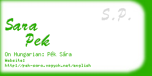 sara pek business card