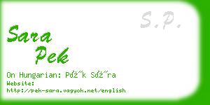 sara pek business card